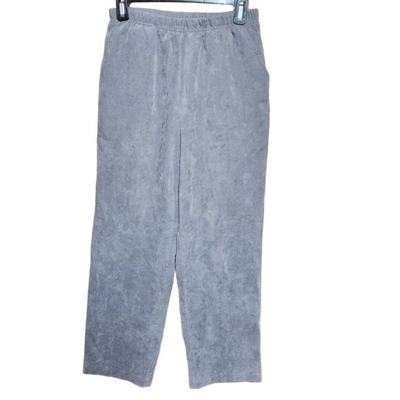 Grey Corduroy Stretch Waist Pants with Pockets Size 12 Petite - Picture 1 of 4